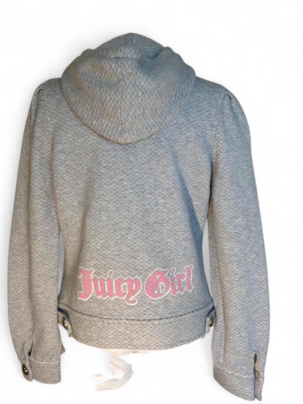 Juicy Couture Gray Hooded Jacket with Pink Logo